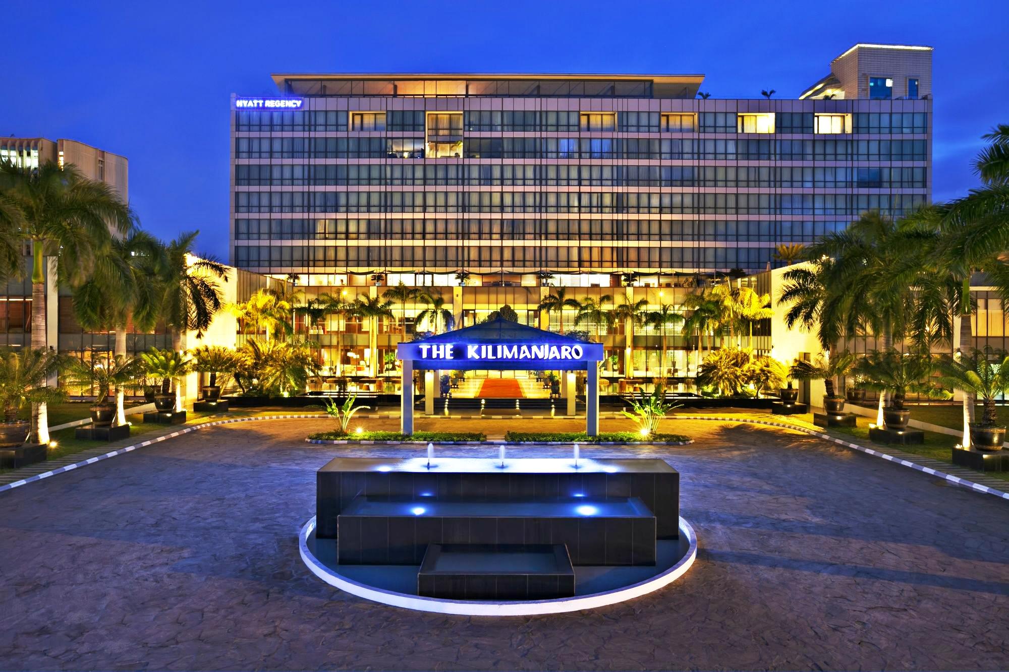 Harbourfront pool and skyline at Hyatt Regency Dar es Salaam