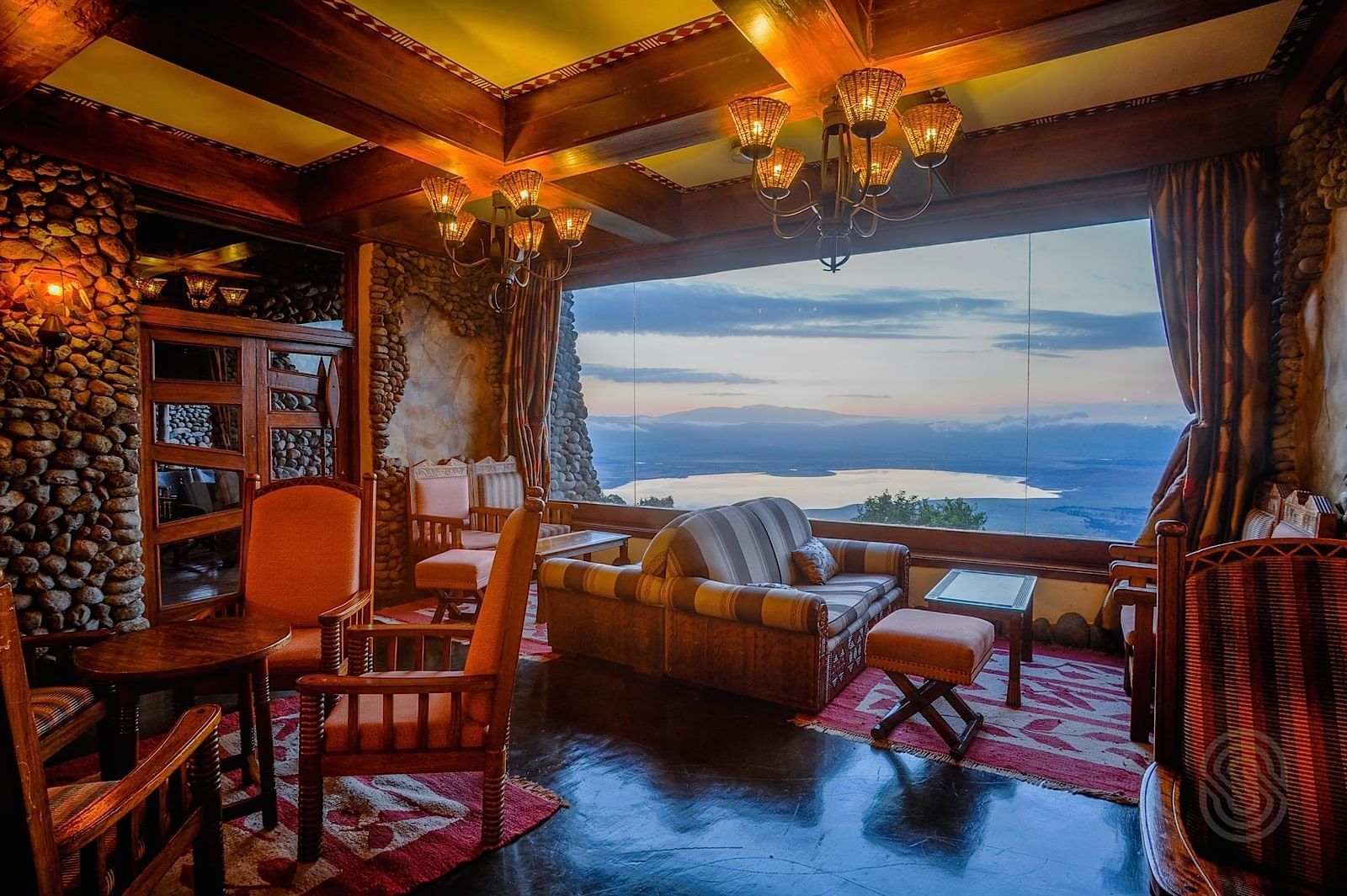 Ngorongoro Serena Safari Lodge perched on crater rim